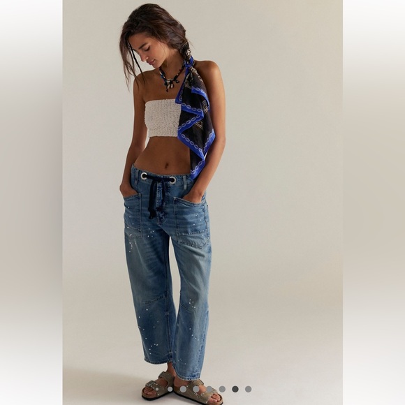 Free People Denim - FREE PEOPLE WE THE FREE MOXIE PULL-ON BARREL JEANS | 31